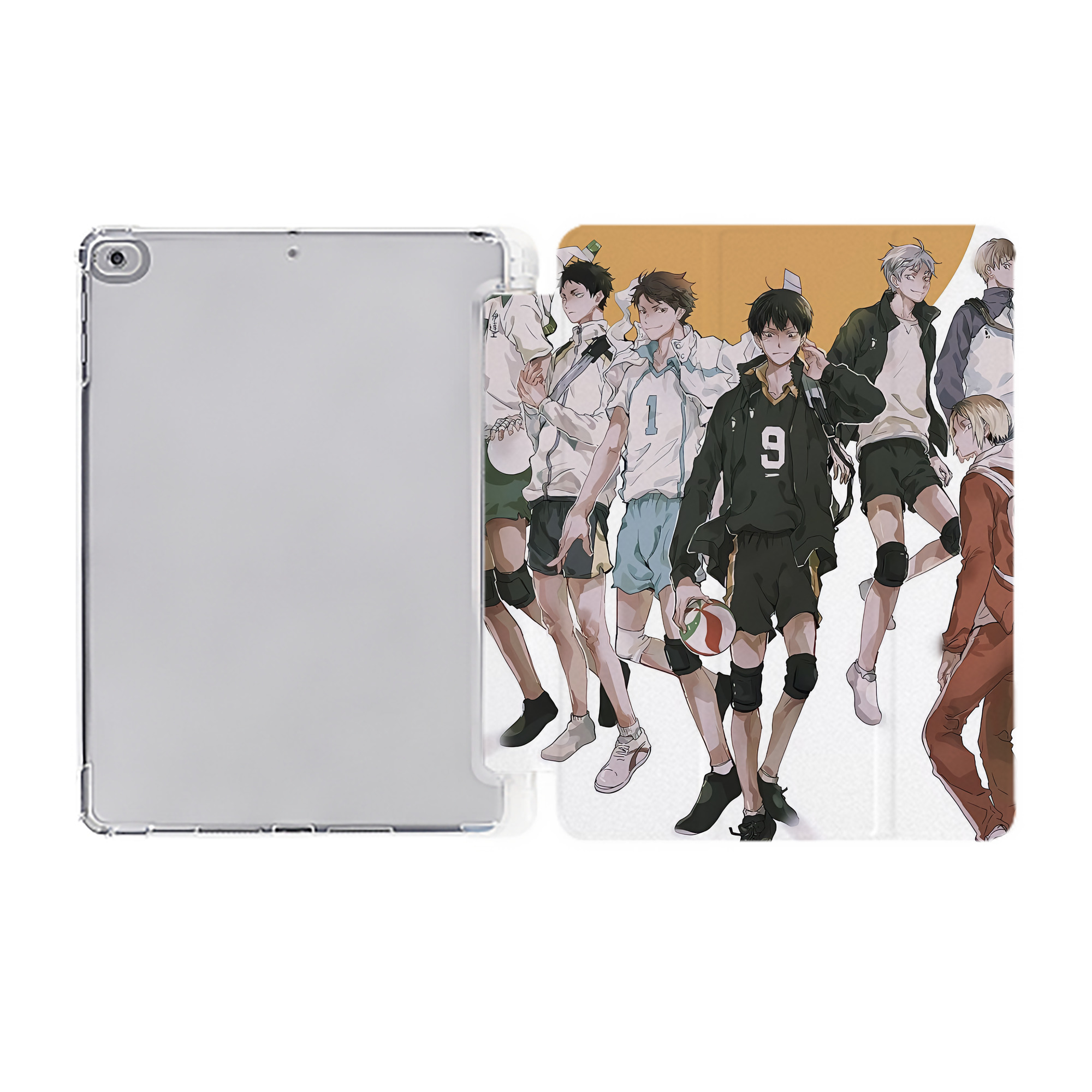 （画像用） ハイキュー!! Haikyu!! IPad ケース ペン収納付き 三つ折りスタンド PUレザー×シリコン 対応機種9.5/10.5/10.9インチ